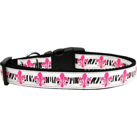 UNCONDITIONAL LOVE Pink Fleur de Lis Ribbon Dog Collars Large UN751424